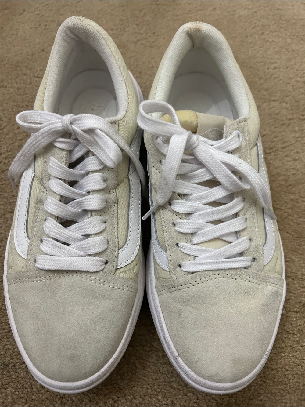 Cream suede Vans